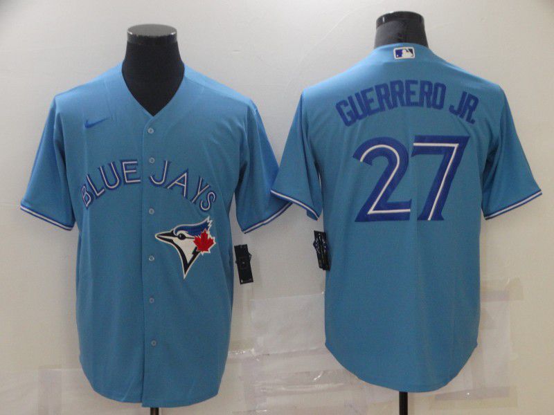 Men Toronto Blue Jays #27 Guerrero jr Light Blue Game Nike 2021 MLB Jerseys